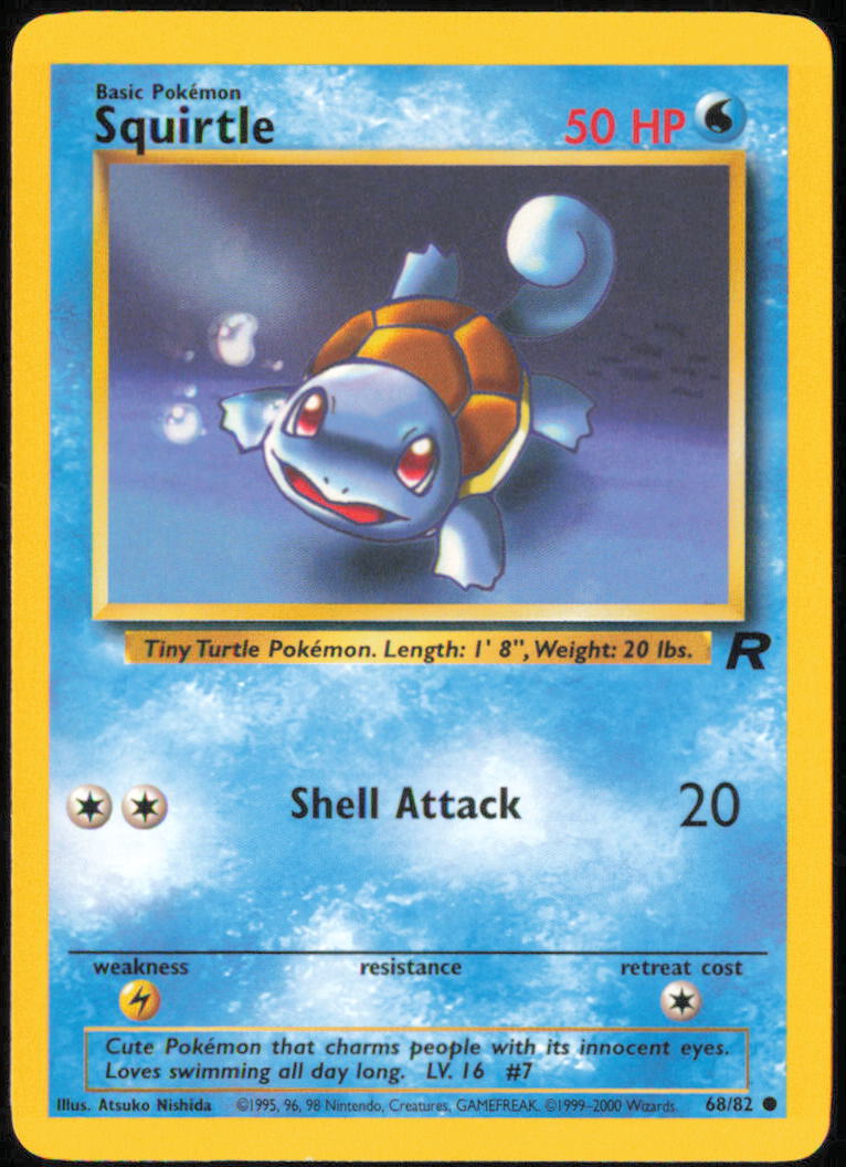 Squirtle  - Team Rocket  - TR  - 68/82  - Unlimited