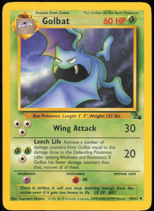 Golbat  - Fossil  - FO  - 34/62  - Unlimited