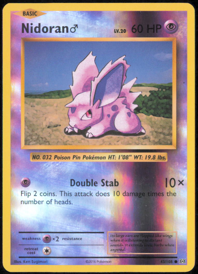 Nidoran M - XY - Evolutions - EVO - 43/108 - Reverse Holofoil