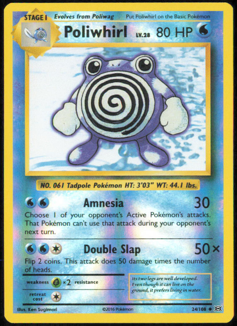 Poliwhirl - XY - Evolutions - EVO - 24/108 - Reverse Holofoil