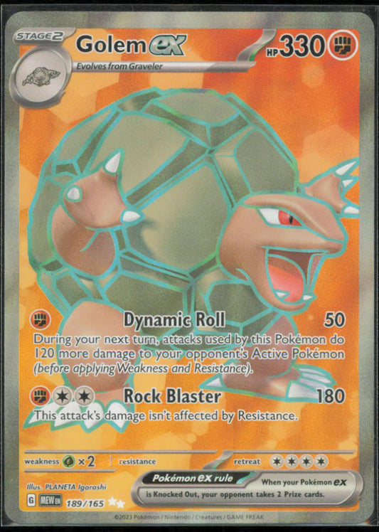 Golem ex - 189/165 - SV: Scarlet & Violet 151 - MEW - 189/165 - Holofoil