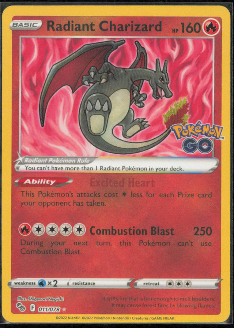 Radiant Charizard - Pokemon GO - PGO - 011/078 - Holofoil