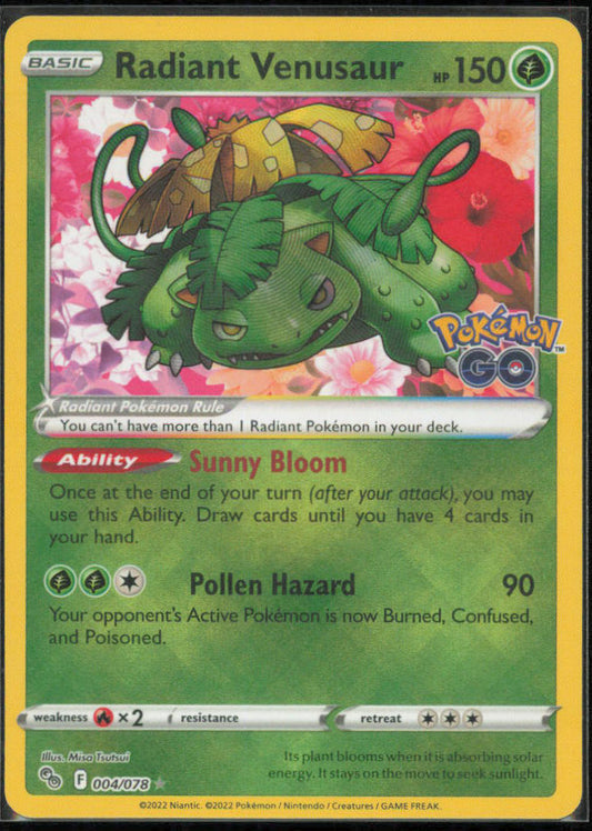 Radiant Venusaur - Pokemon GO - PGO - 004/078 - Holofoil