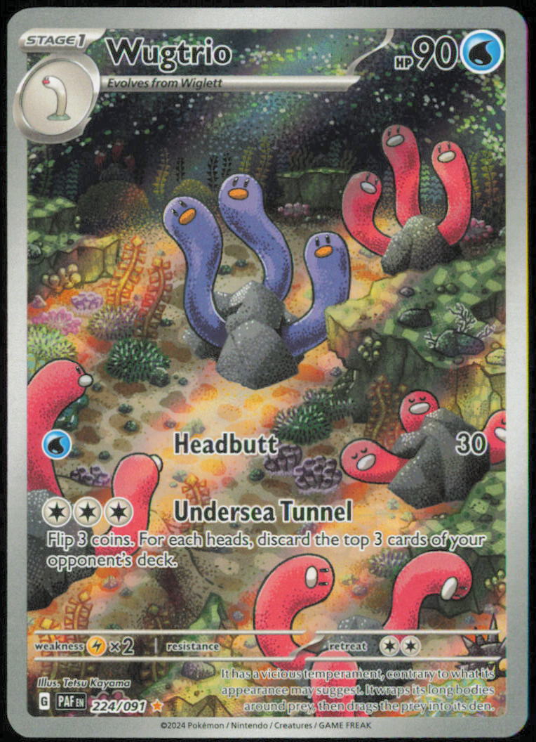 Wugtrio - 224/091 - SV: Paldean Fates - PAF - 224/091 - Holofoil