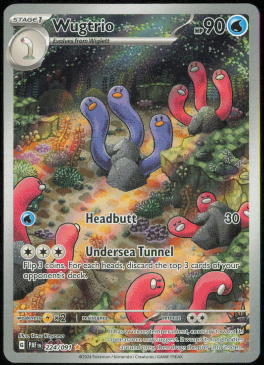 Wugtrio - 224/091 - SV: Paldean Fates - PAF - 224/091 - Holofoil